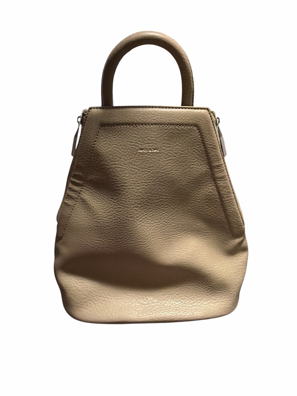 Matt & Nat Taupe Beige Top-Handle Backpack